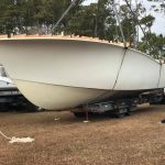 Daniels Boatworks 42' hull flipped