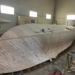 Nistad 33' hull jig being planked